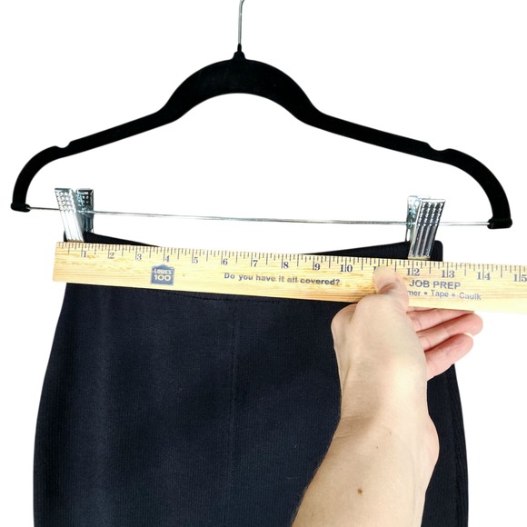 St John Collection Maxi Skirt sz 2 Black Santana Knit Back Slit Wool Rayon - Picture 4 of 11